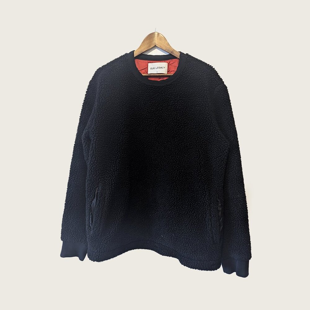 OUR LEGACY - Black teddy sweater - Sz 52